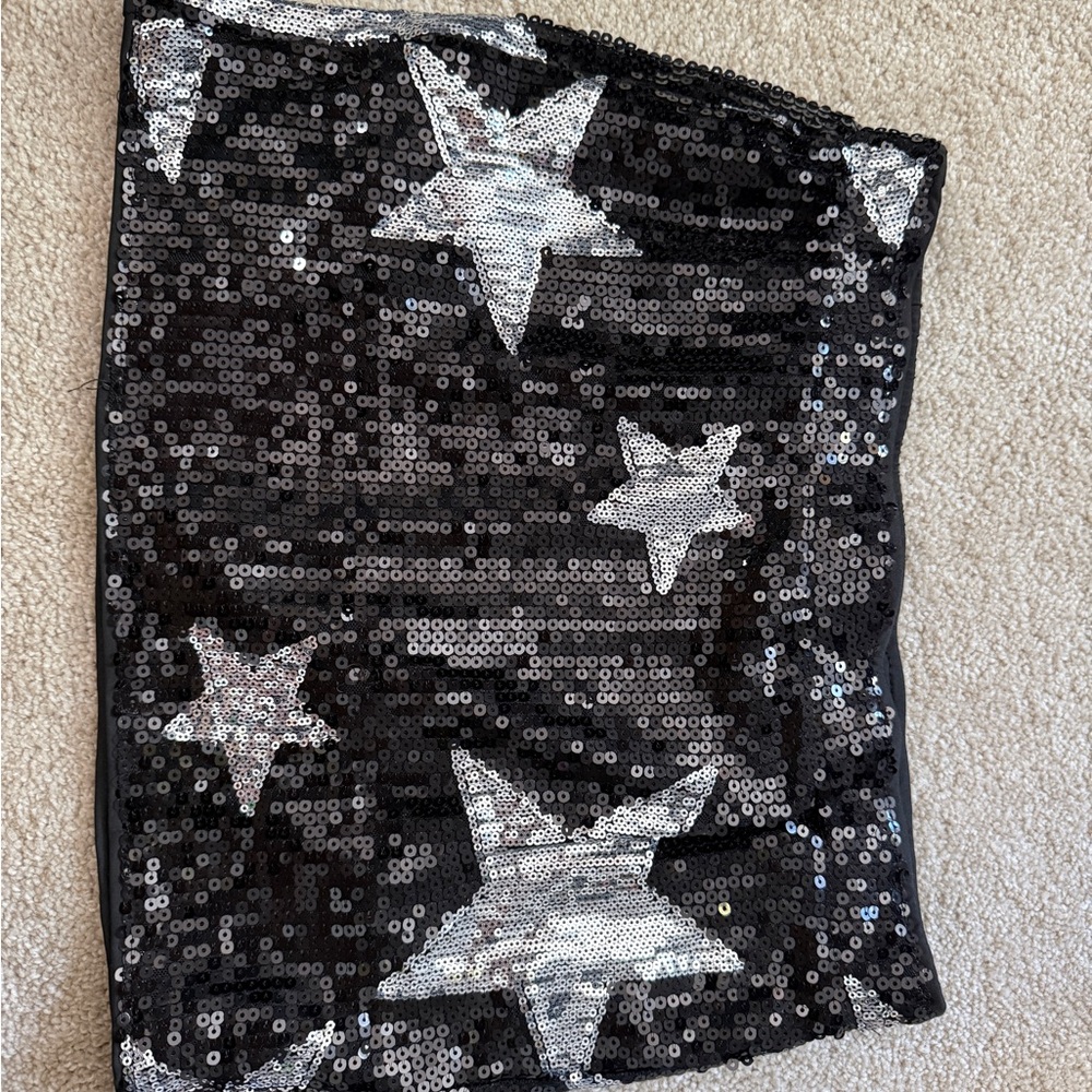 SHEIN Black Skirt with Silver Sequins